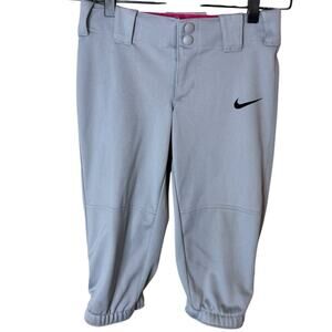Nike Girls Sz Small Softball Cropped Pants Gray